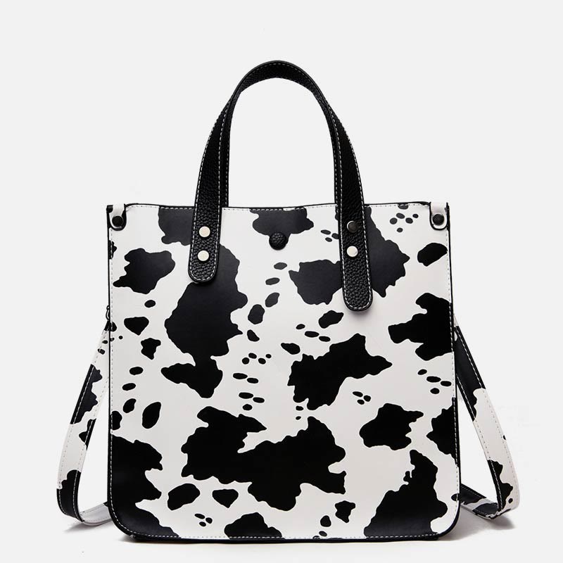 Leopard Print Tote Bag Set For Women Leather Handbag