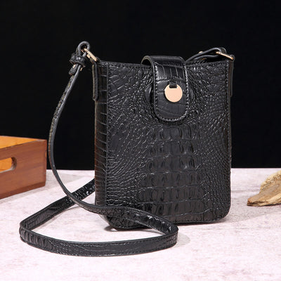 Crossbody Bag For Women Retro Crocodile Pattern Phone Bag