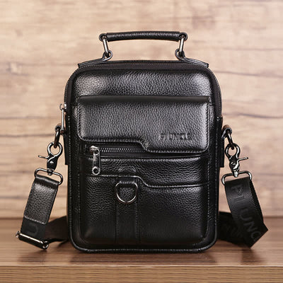 Genuine Leather Crossbody Bag Vintage Messenger Handbag for Men