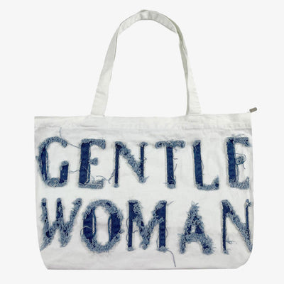 Gentle Women Tote Embroidery Letter Large Laptop Shoulder Bag
