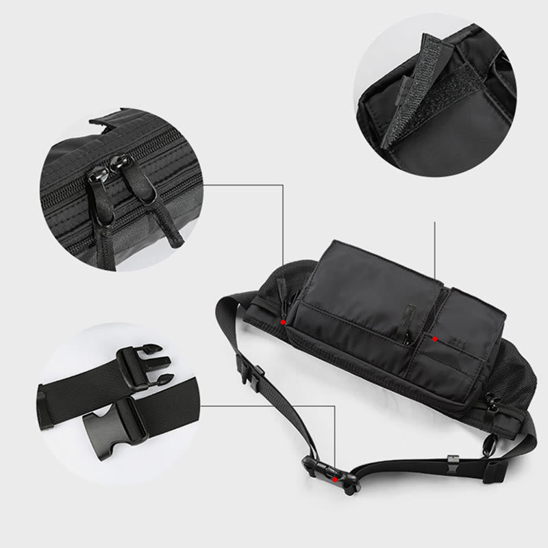 Waist Bag For Men Solid Color Oxford Crossbody Chest Bag