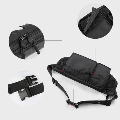 Waist Bag For Men Solid Color Oxford Crossbody Chest Bag