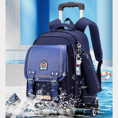 School Backpack For Kids Durable Waterproof Oxford Rolling School Bag