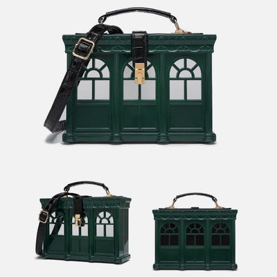 Creative Simulated House Handbag Women Buckle Closure Acrylic Crossbody Bag