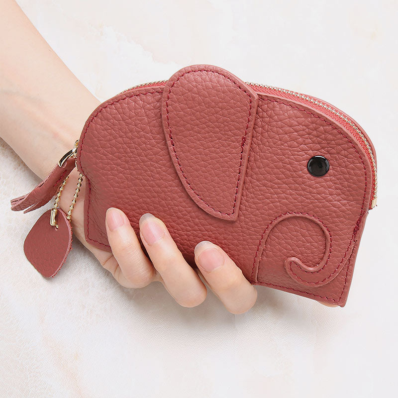 Cute Genuine Leather elephant coin bag Purse