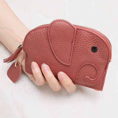 Cute Genuine Leather elephant coin bag Purse