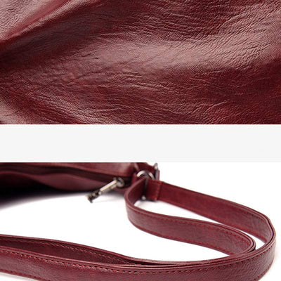 3 Way Use Backpack Multi Pocket Leather Zip Crossbody Shoulder Bag