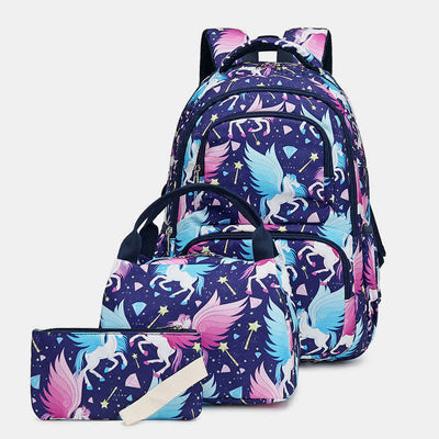 Unicorn Schoolbag Set for Girls Backpack Bookbag Lunch Bag Pencil Case