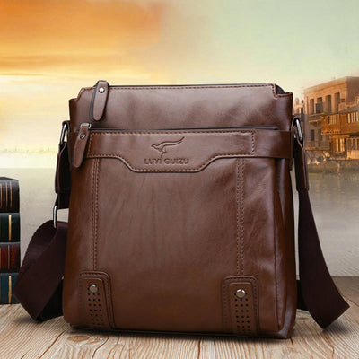 Retro Messenger Bag For Men Vertical Lightweight Crossbody Business Bag