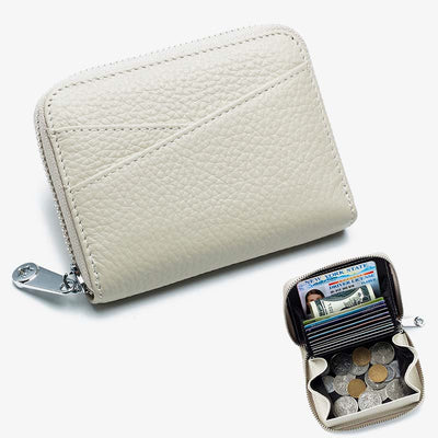 RFID Blocking Zip Around Wallet Small Card Holder Coin Purse Change Pouch
