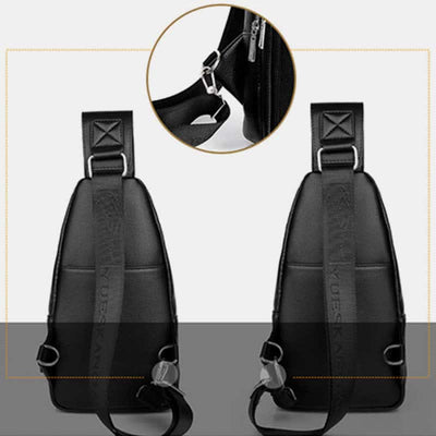 Men Leather Sling Bag Multipurpose Casual Bag Chest Bag Shoulder Bag