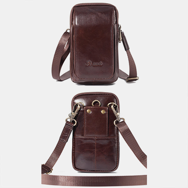 Genuine Leather Multifunctional Belt Loop Pouch Phone Bag Crossbody Bag