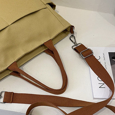 Simple Tote Bag For Women Daily Portable Canvas Crossbody Bag