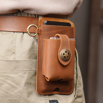 Genuine Leather Phone Holster Universal Cell Phone Holder With Belt Loop