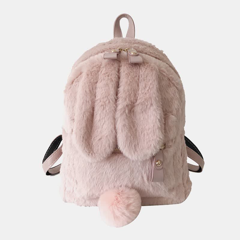 Cute Plush Backpack Daypack for Women Girls with Rabbit's Ear