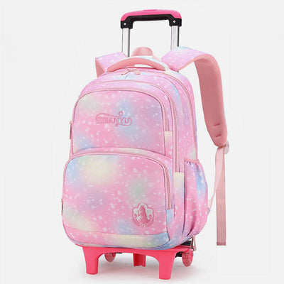 Durable Nylon School Backpack Rolling Wheel School Bag For Kids