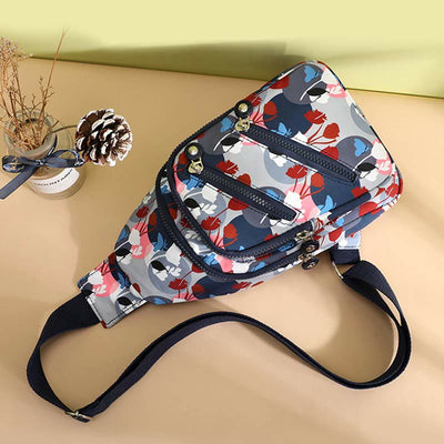 Sling Bag for Women Large Capacity Waterproof Casual Nylon Crossbody Bag