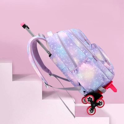 Durable Nylon School Backpack Rolling Wheel School Bag For Kids