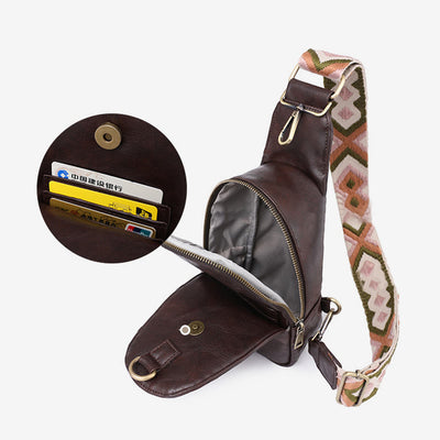 Sling Bag For Women Lightweight Wide Straps Leather Shopping Bag