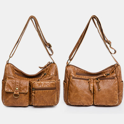 Multi-Pocket Large Capacity Vintage Crossbody Bag
