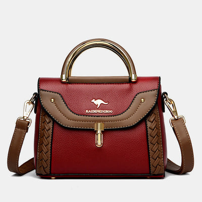 Elegant Dating Handbag For Women Buckle Leather Square Crossbody Bag