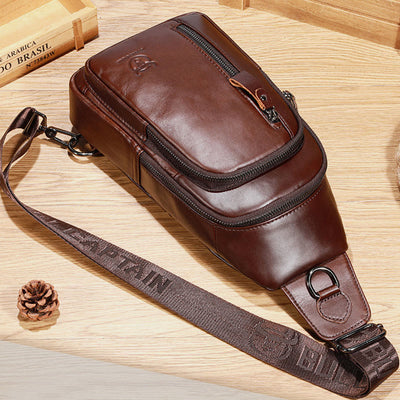 Genuine Leather Large Capacity Anti-theft Sling Bag