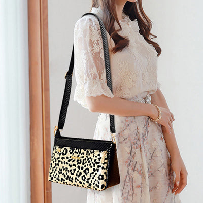 Leopard Zebra Print Underarm Bag For Women Leather Crossbody Purse