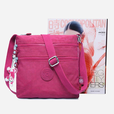 Lightweight Triple Zip Small Crossbody Bag Shoulder Bag for Women