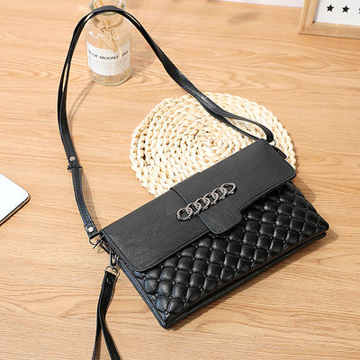 Plaid Pattern Quilted Ladies Shoulder Purse Multifunctional Wallet Handbag
