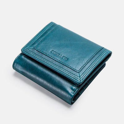 Multifunctional Genuine Leather Short Wallet