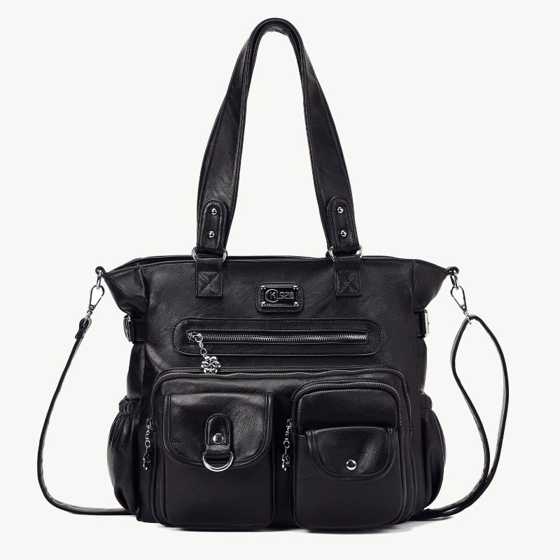 Women Large Underarm Tote Multiple Pockets Two Use Crossbody Bag