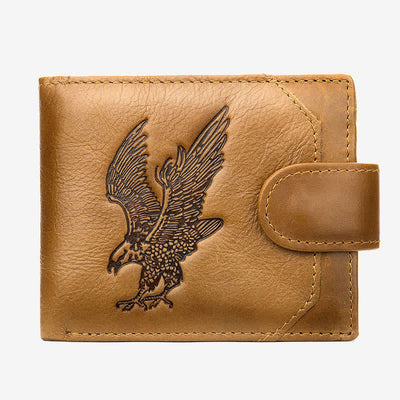Men's Genuine Leather Wallet Large Capacity Bifold Credit Card Holder