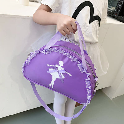 Girls Crossbody Bag Handbag Ballerina Pattern Nylon Dance Bag