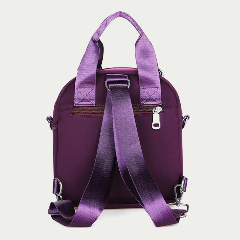 Multi-Compartment Waterproof Embroidery Floral Backpack Daypack Crossbody Bag