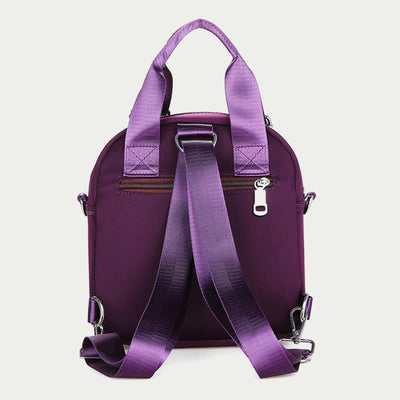 Multi-Compartment Waterproof Embroidery Floral Backpack Daypack Crossbody Bag