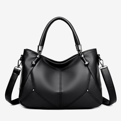 Soft Leather Handbag Women Adjustable Wide Strap Minimalist Crossbody Tote