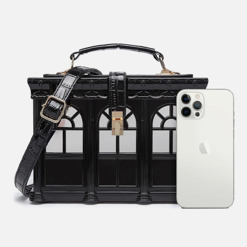 Creative Simulated House Handbag Women Buckle Closure Acrylic Crossbody Bag