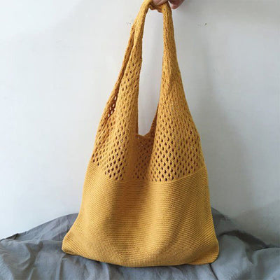 Tote Bag For Women Ethnic Style Wool Knitted Shoulder Bag