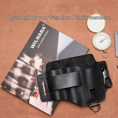 Leather Multitool Sheath For Men EDC Durable Belt Wear