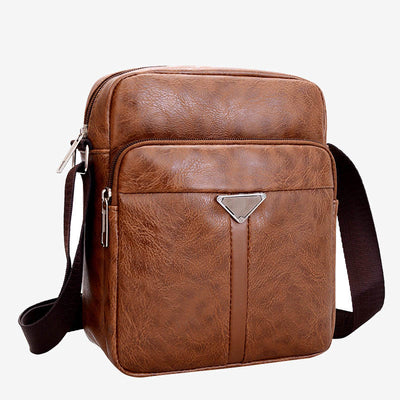 Small Crossbody Purse for Men Retro Vegan Leather Messenger Pack Bag