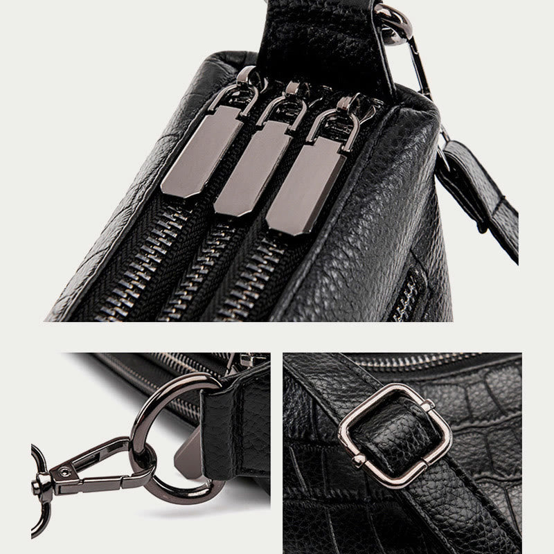 Simple Crossbody Bag For Women Crocodile Print Retro Daily Bag