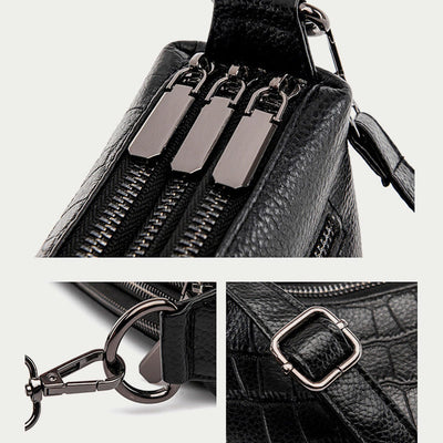 Simple Crossbody Bag For Women Crocodile Print Retro Daily Bag