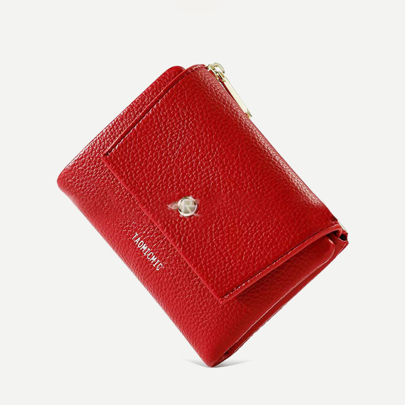 Mini Women Purse PU Bifold Short Wallet with MultIple Card Slots