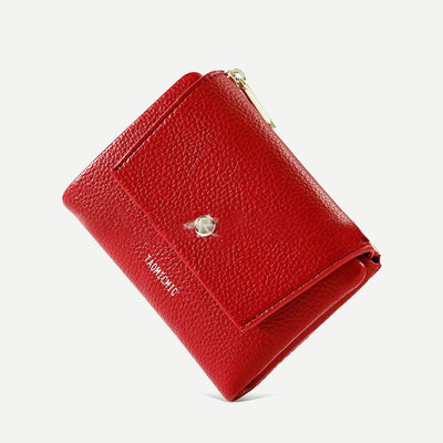 Mini Women Purse PU Bifold Short Wallet with MultIple Card Slots