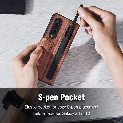 S-Pen Pocket Design Phone Case For Samsung Leather Protective Cover