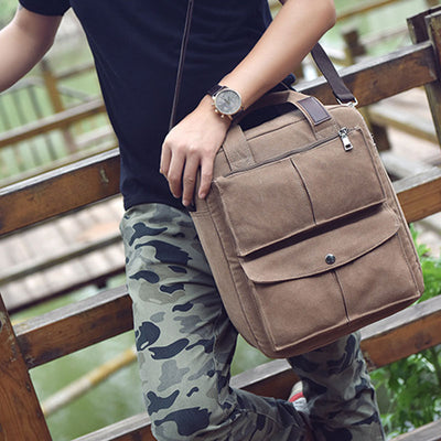 Multi-Carry Large Capacity Canvas Messenger Bag Handbag