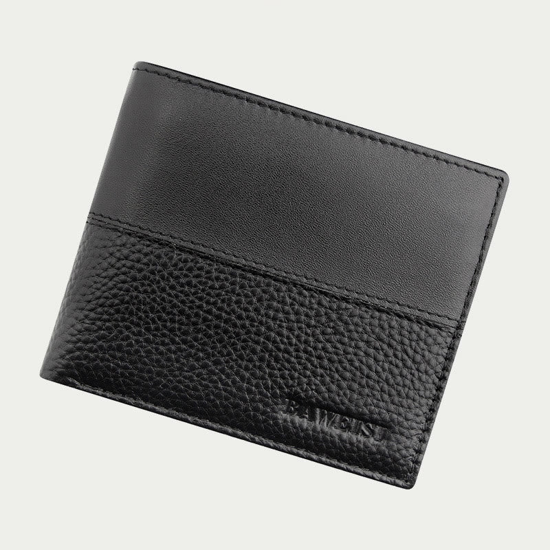 Leather Wallet For Men Anti Theft RFID Black Purse