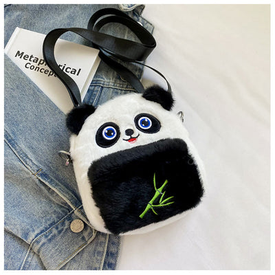 Cute Cartoon Panda Crossbody Bag Plush Toy Shoulder Bag
