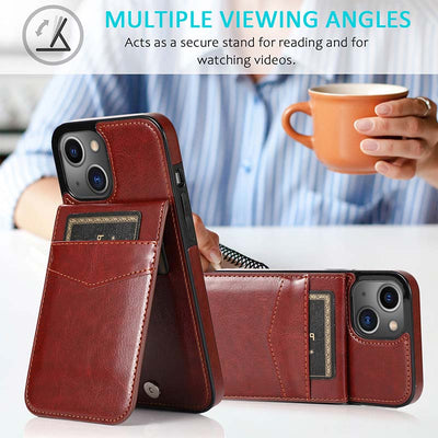iPhone Wallet Case Quality Kickstand Phone Case with Multiple Card Slot
