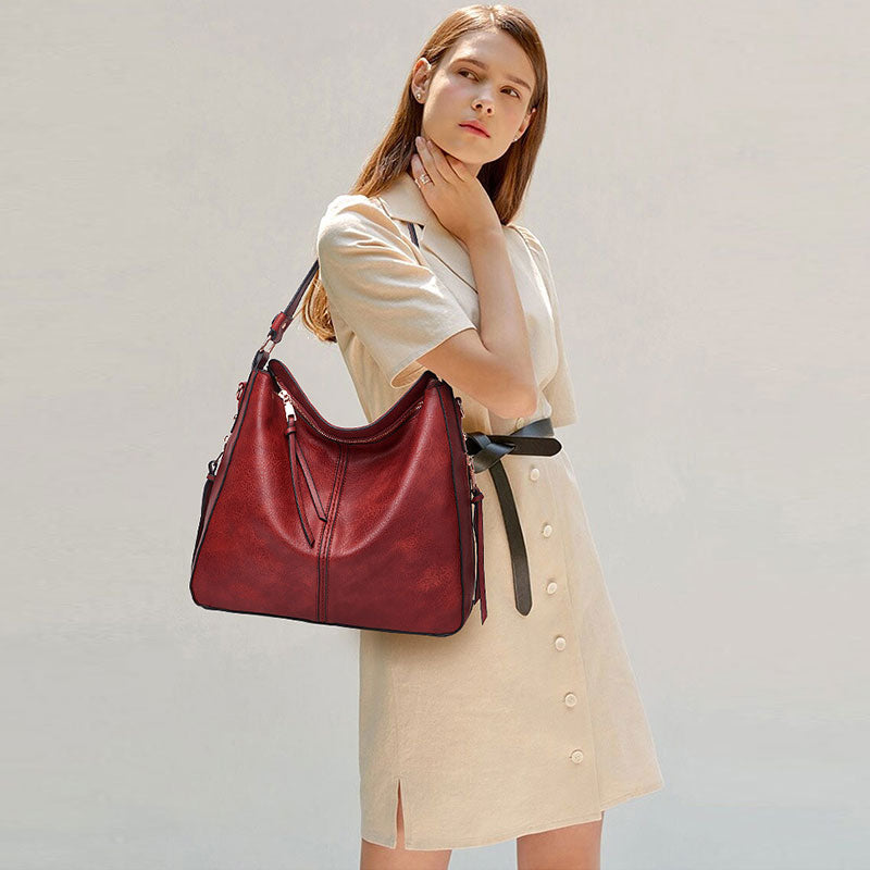 Solid Color Vintage Large Tote